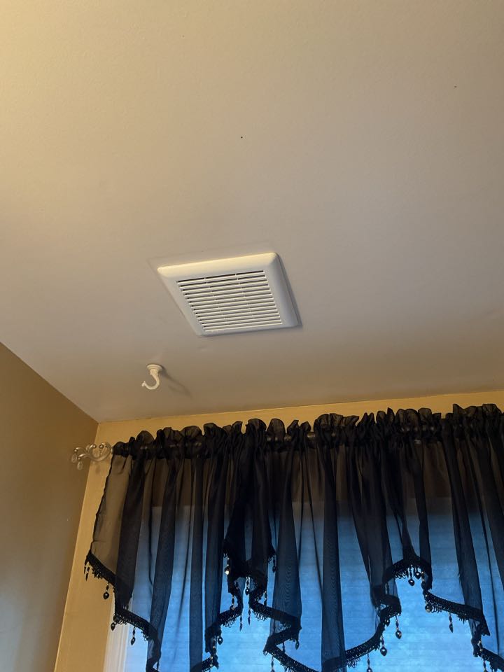 Magothy Electric installed a bath fan upgrade kit and relocated a light fixture in Ellicot City, MD.