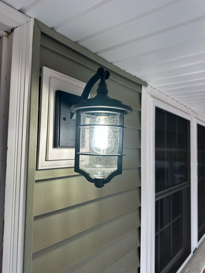 Installed customer supplied light fixture in Millersville, MD. 