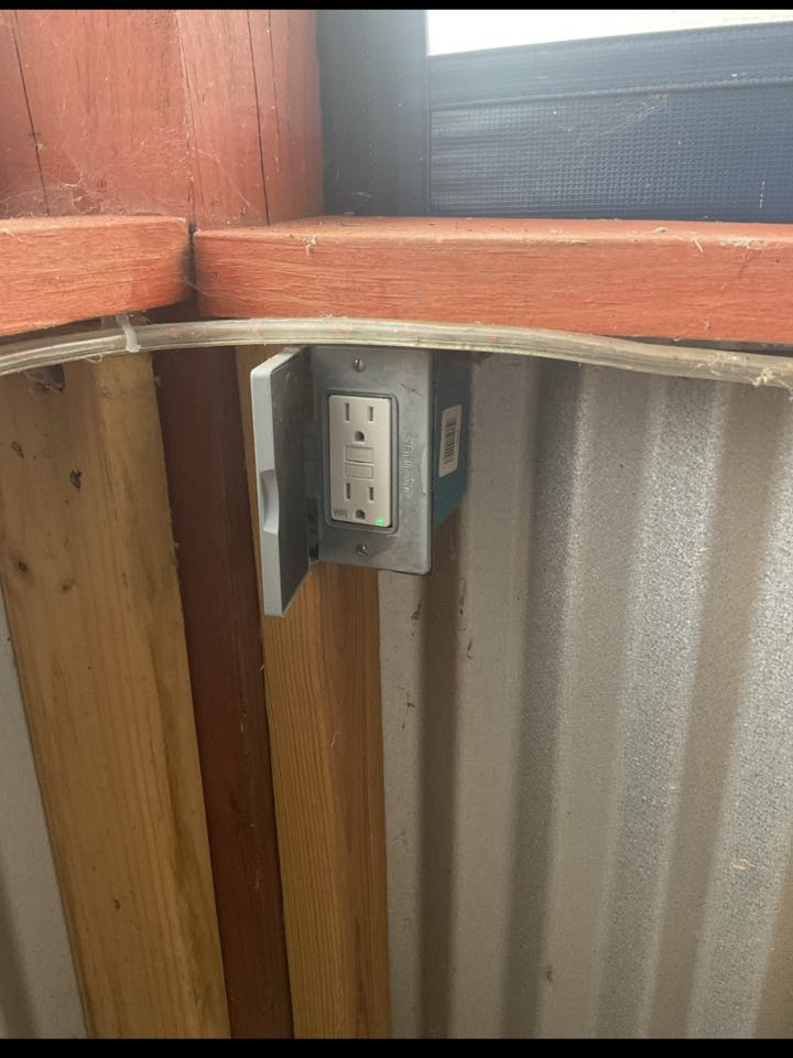 Installed outdoor rated GFCI outlet in Stevensville, MD. 