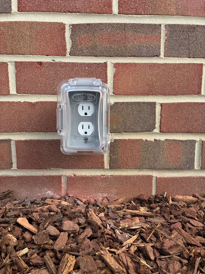 Magothy Electric installed an outdoor receptacle from scratch in Catonsville, MD.