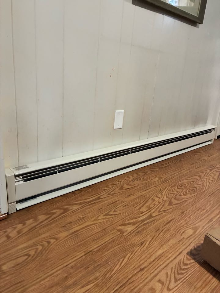 Provided and installed two baseboard heaters, and thermostat in Severna Park, MD