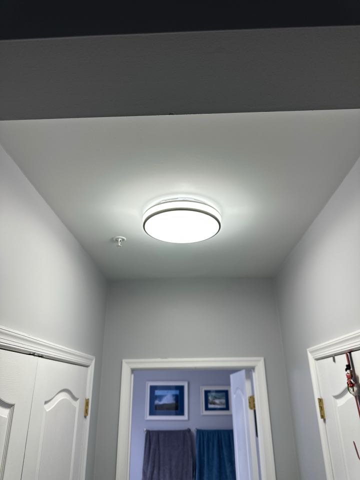 Installed customer supplied light fixtures in Odenton, MD. 