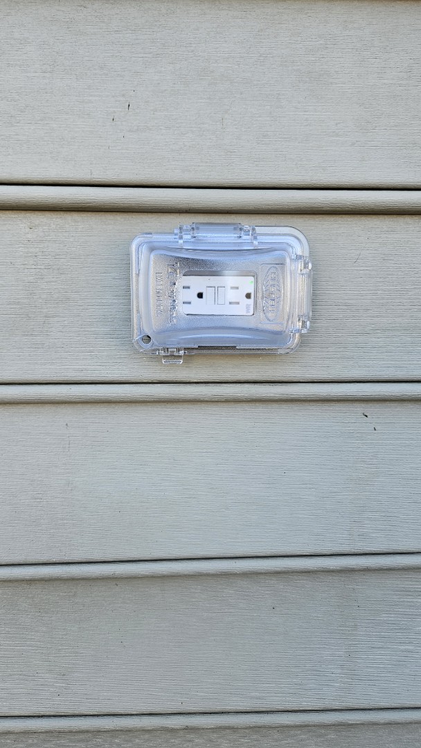 Installed a new outdoor GFCI receptacle and outdoor cover in Annapolis, MD