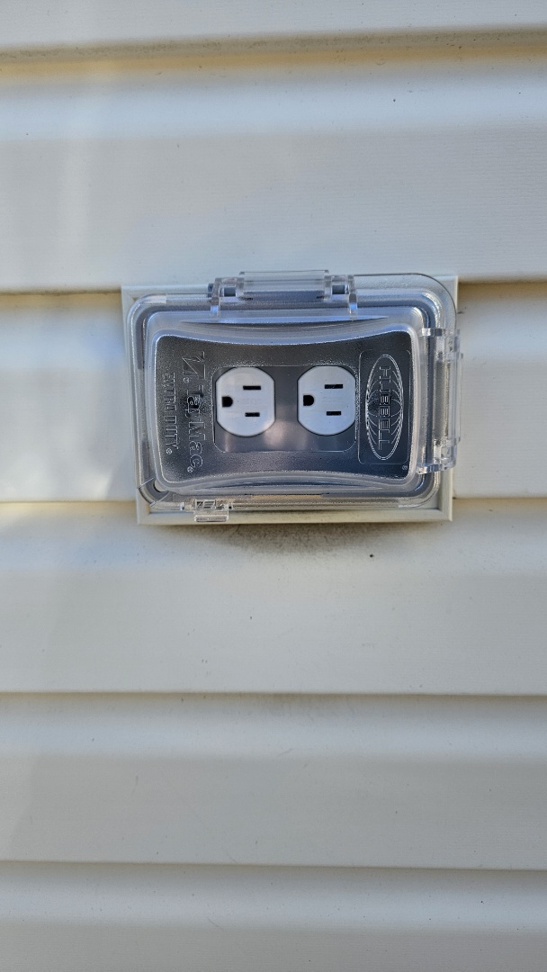 Installed a new outdoor outlet and outdoor outlet cover in Pasadena, MD