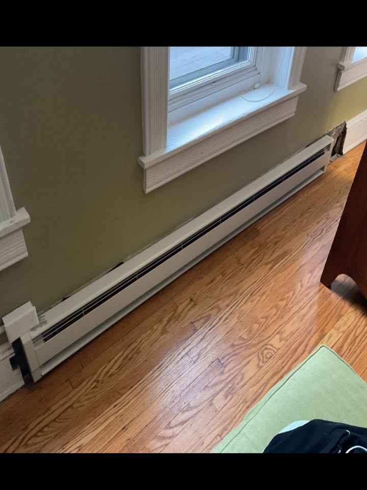 Installed baseboard heater and thermostat in Baltimore, MD. 