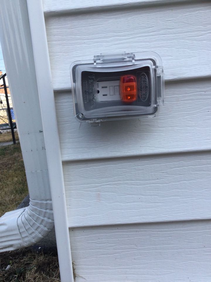 Magothy Electric installed two new weatherproof outlets with in-use covers in Dundalk, MD 