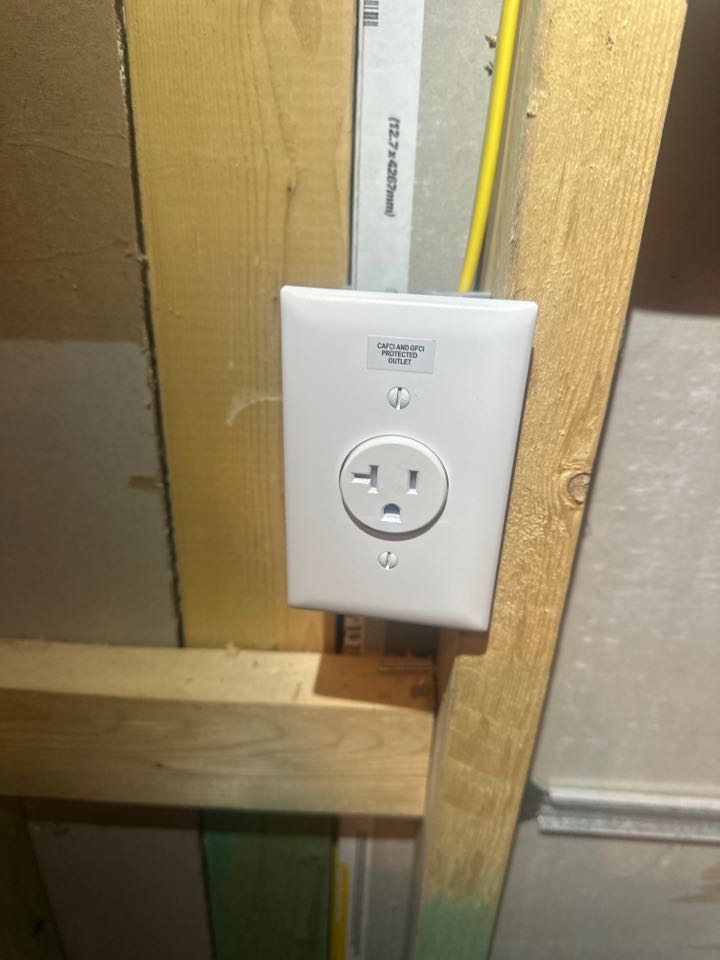 Installed 20 amp dedicated circuit for deep freezer receptacle and installed a new receptacle off an existing circuit in Ellicott City, MD. 