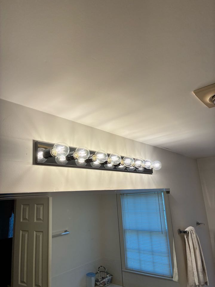 Installed customer supplied vanity light in Cockeysville, MD