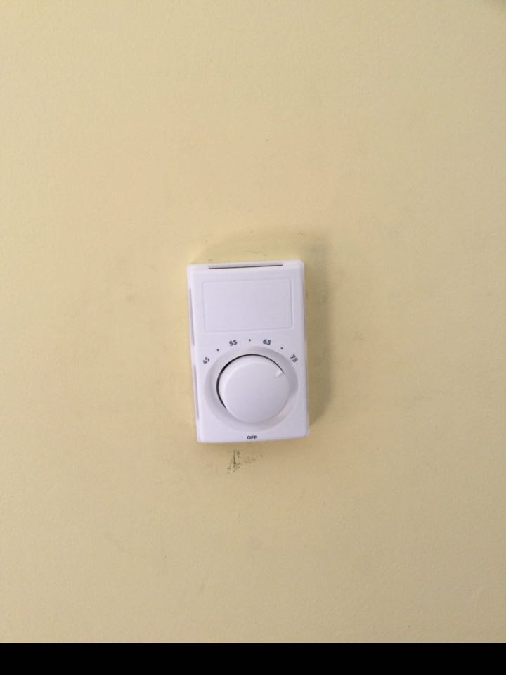 Installed baseboard heater and thermostat in Annapolis, MD. 