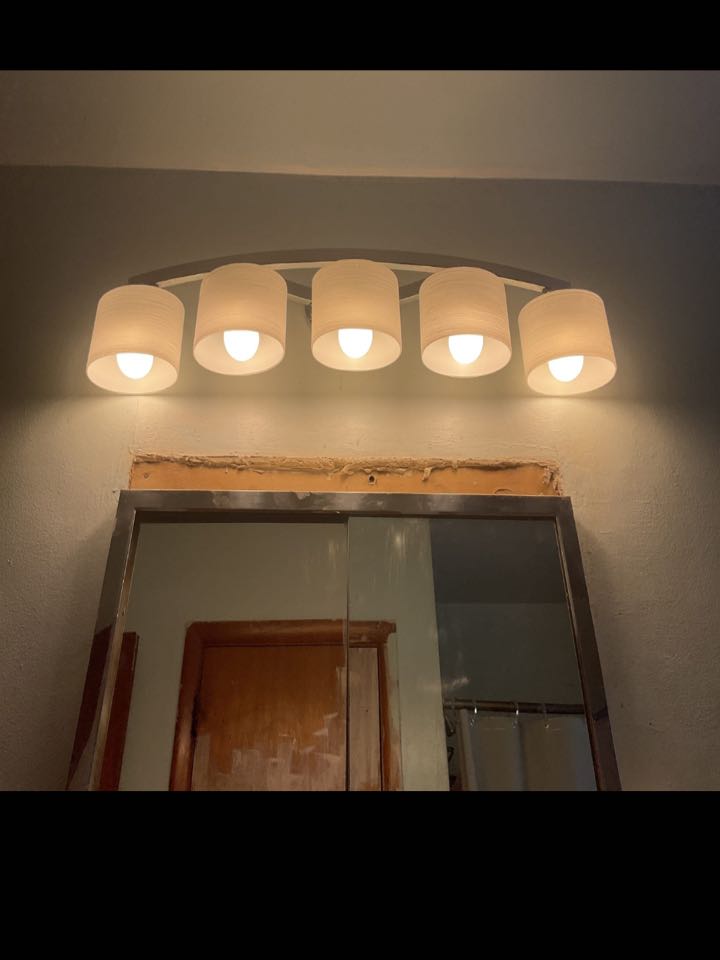 Replaced vanity light fixture in Glen Burnie, MD. 