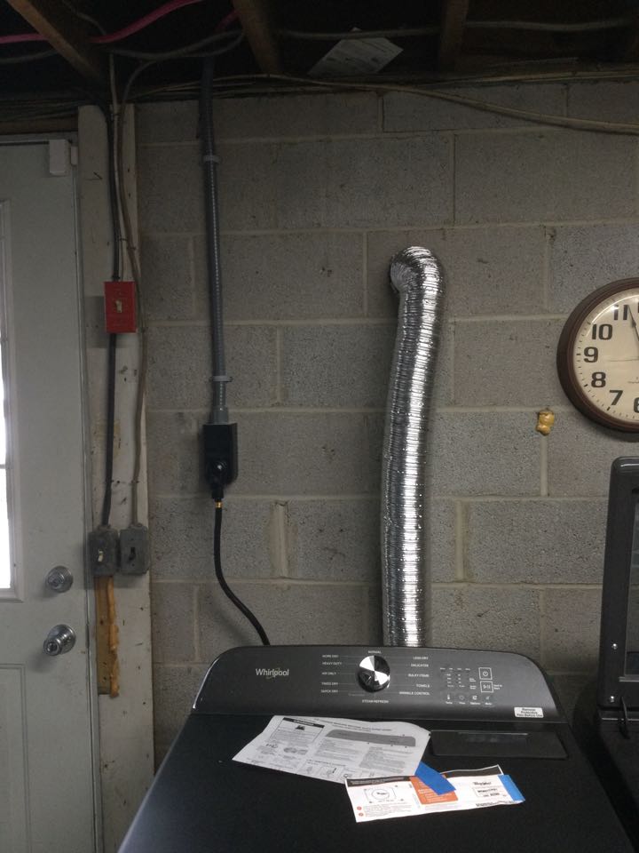 Installed new GFCI protected dryer circuit in Millersville, MD