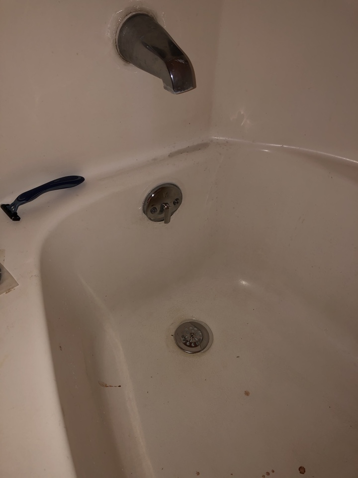 Repairing a bathtub leak for a local commercial business in Hughes Springs, TX. 