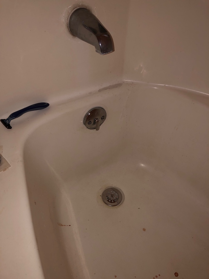 Repairing a bathtub leak for a local commercial business in Hughes Springs, TX. 