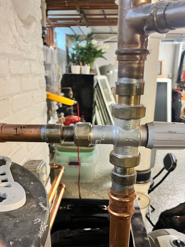 Rinnai high efficiency boiler with indirect water heater not providing hot water. I adjusted the temperature settings. But the mixing valve will need to be replaced.