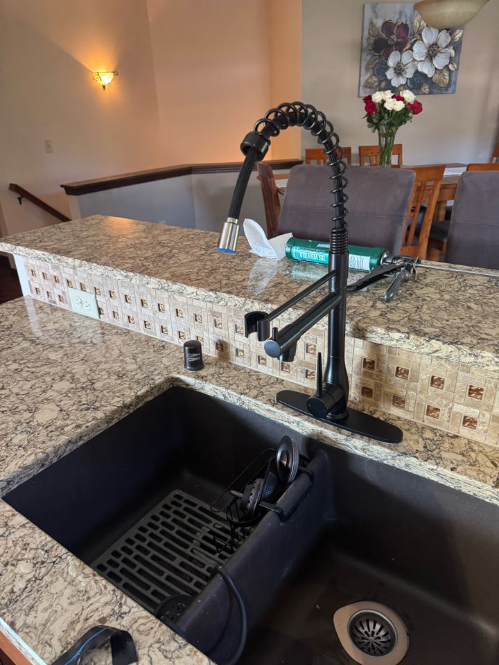 Kitchen sink faucet install 