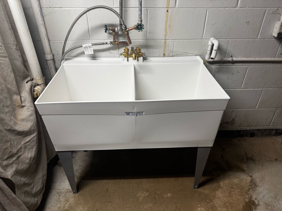Laundry tub installed 