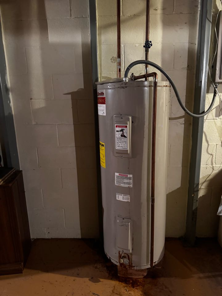 Electric water heater installed 
