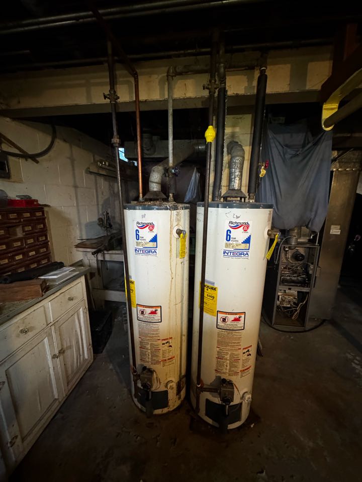 Water heater installed and a customer supplied kitchen faucet 