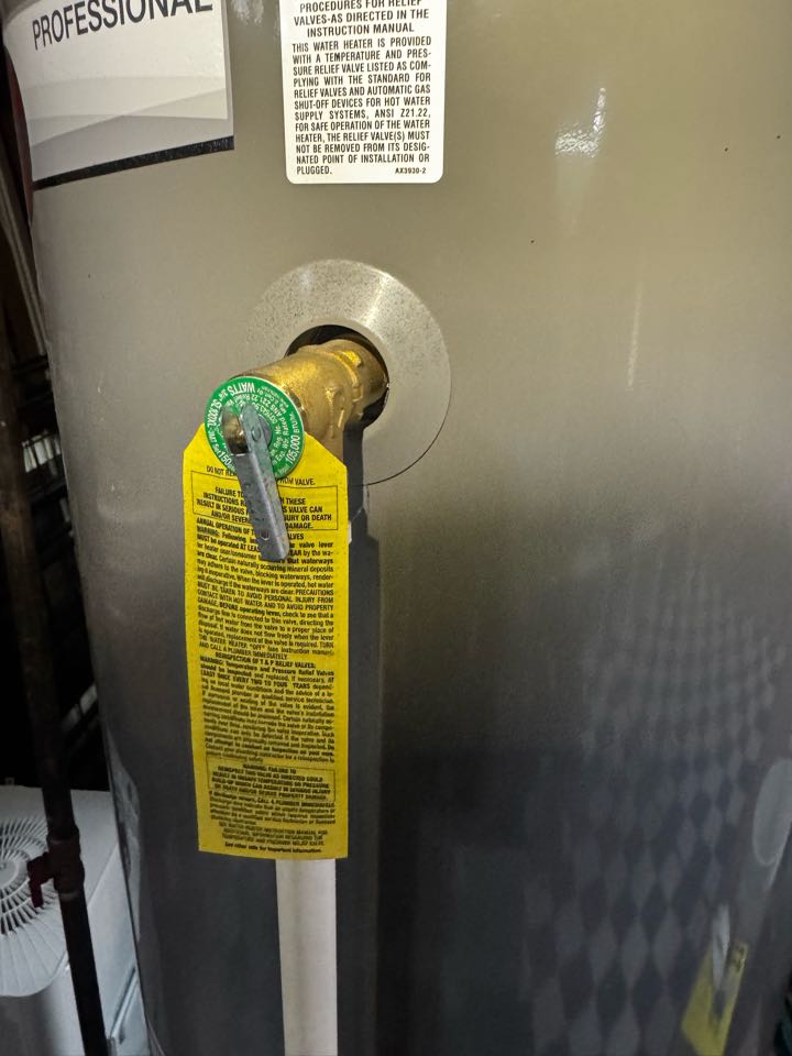 Water heater pressure release valve replacement.