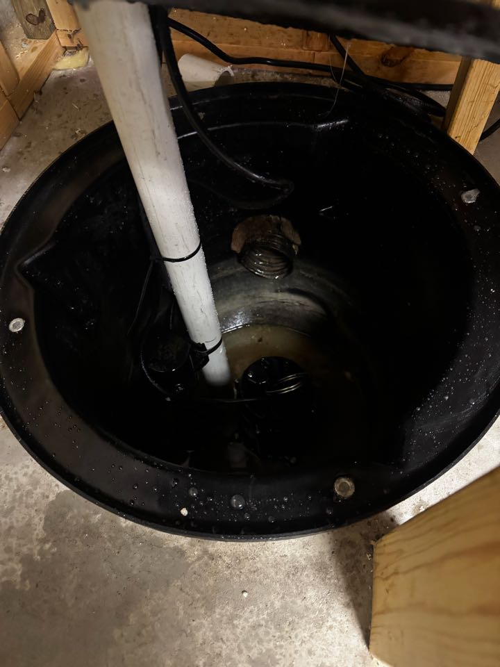 Sump pump installed 