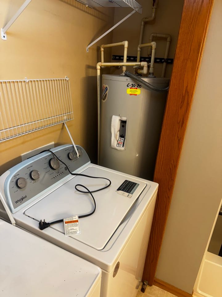 Electric water heater installed 