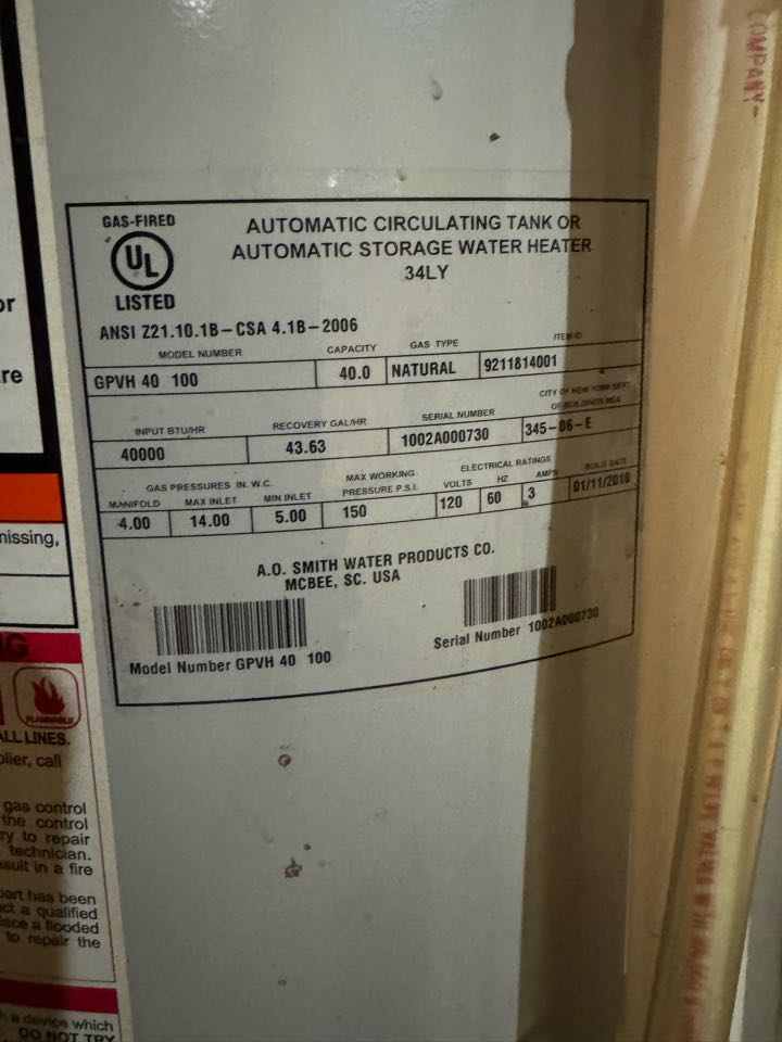 No hot water, second floor,Trouble shoot water heater, not working 