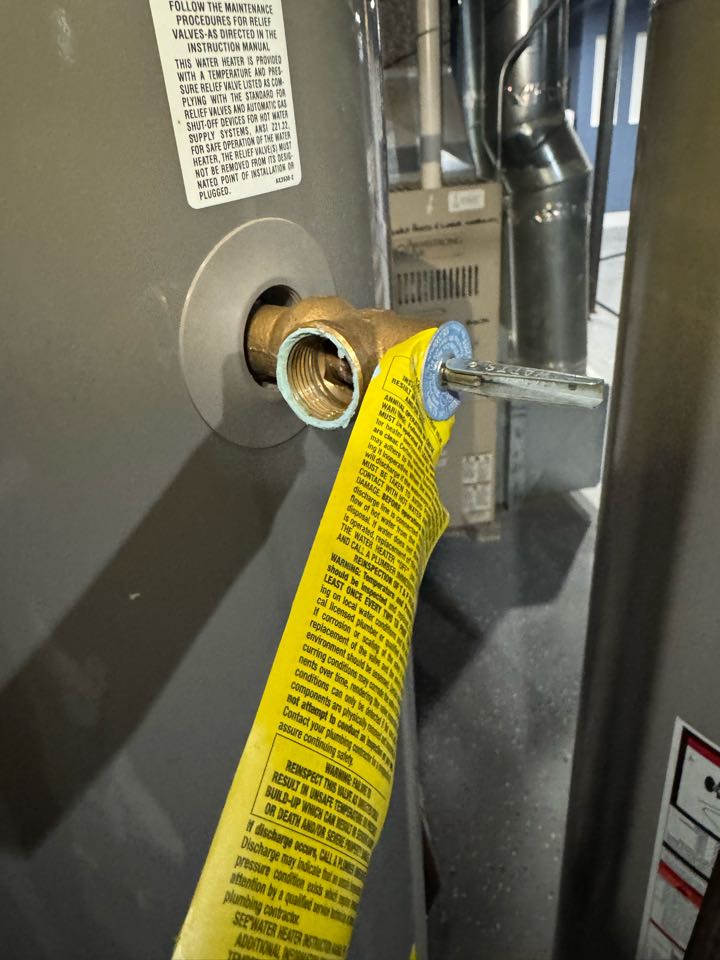 Water heater temperature-pressure release valve replaced.