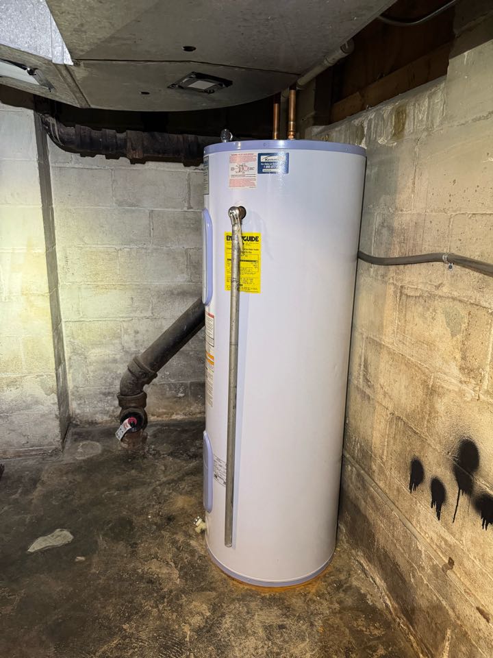 Electric water heater installed 