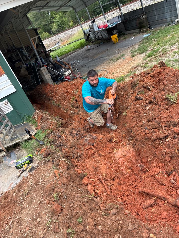 Whitesburg, GA - Installing inlet sewer line Whitesburg, GA - Installing inlet sewer line