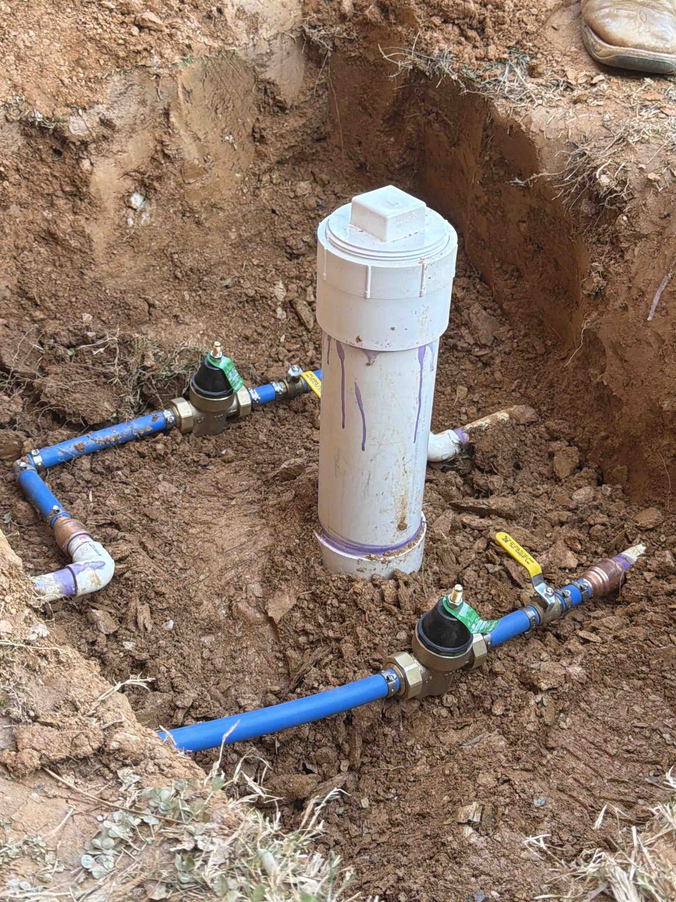 Buchanan, GA - Installed clean out and 2 PRV’s going in to Duplex Buchanan, GA - Installed clean out and 2 PRV’s going in to Duplex