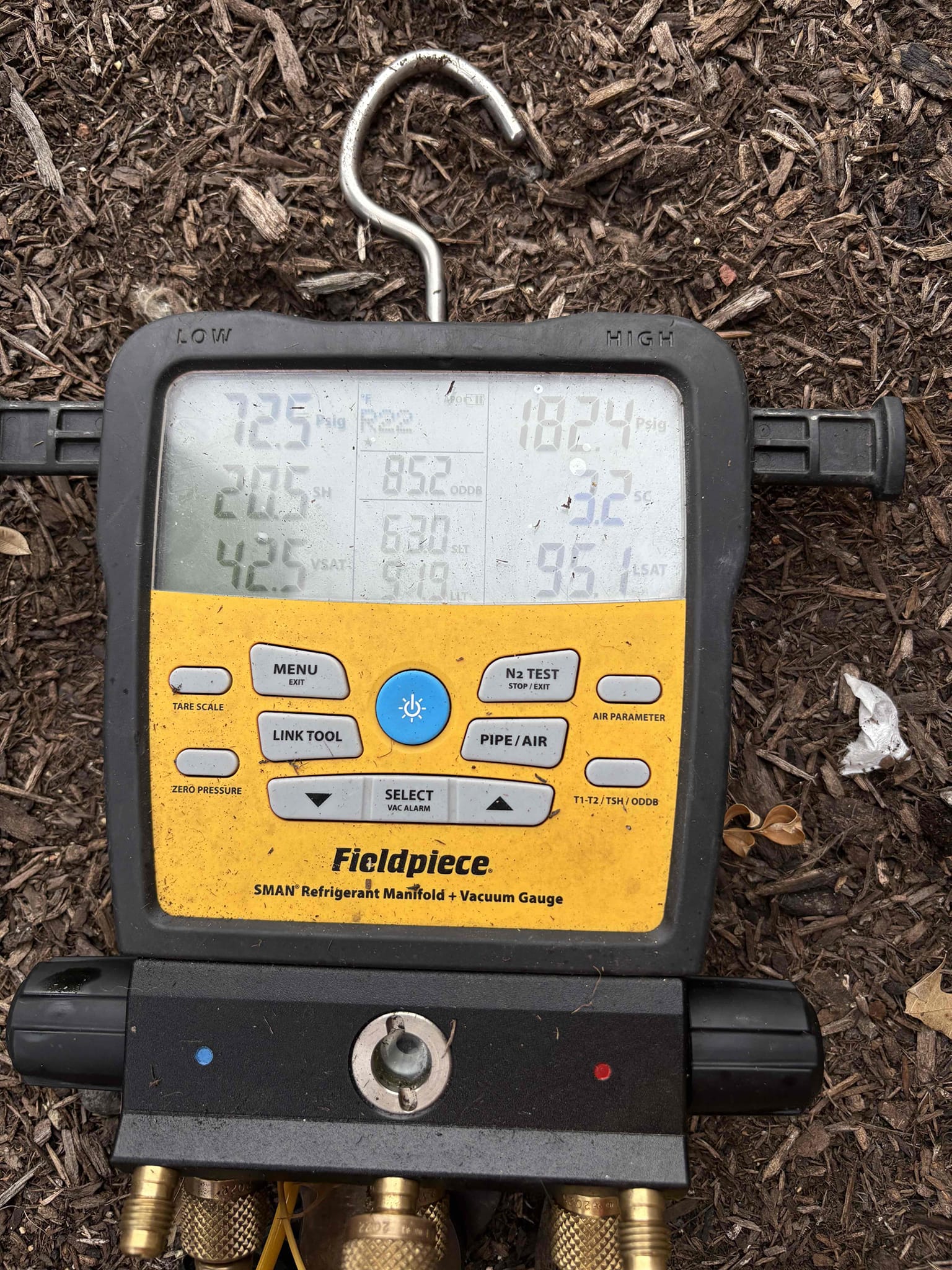 I arrived at the customer's home and found that the condenser was not working. I checked the capacitor and found that it was bad. I replaced the capacitor and ran the unit. After running the unit, I checked the pressures and found that the unit had a 19-degree split.