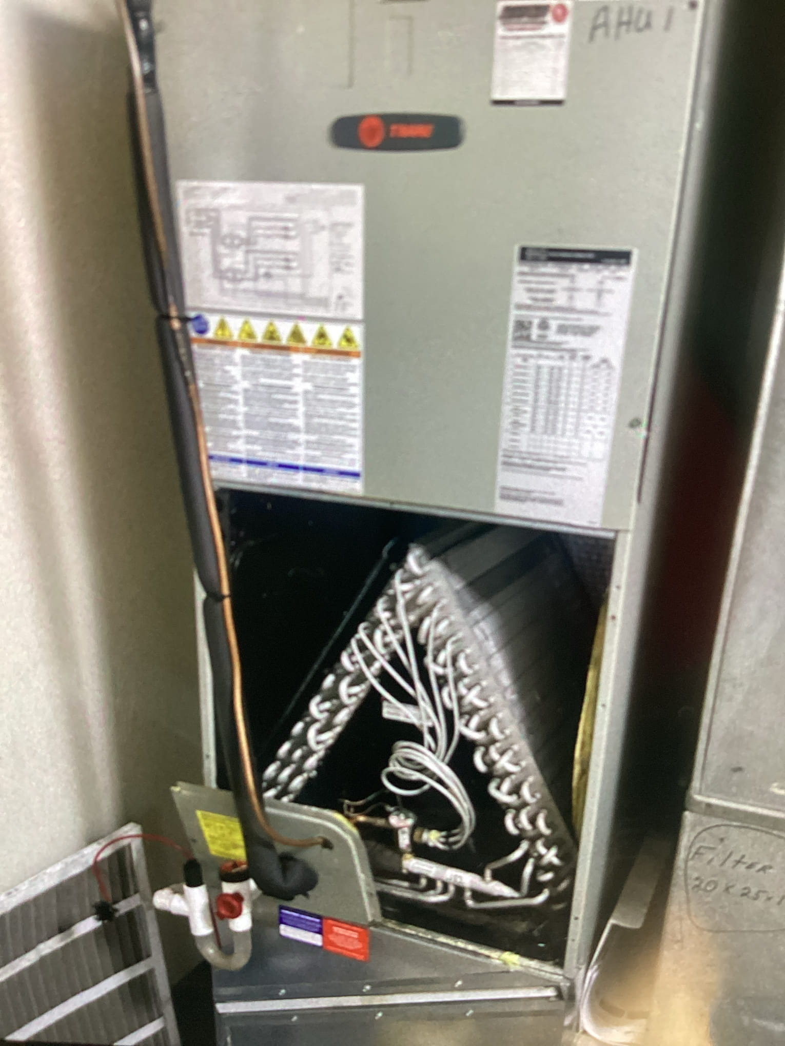 I was called to a home to fix a broken evap condensation drain pan. The pan was causing a leak in the home. I found the pan was broken and needed to be replaced. I ordered the new pan and installed it. The customer was happy with the work and paid me for the service.