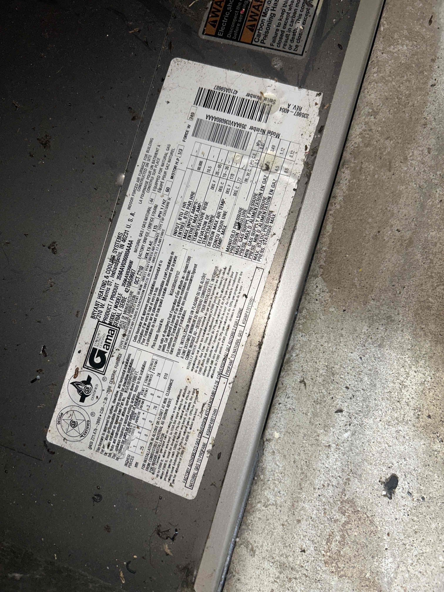 I was called to a home with no heat. Upon arrival, I found that the furnace blower motor was overheating and hitting thermal. I verified the heat exchanger integrity and performed combustion analysis. The client was aware that the furnace was on its last leg and was prepared for a replacement.
