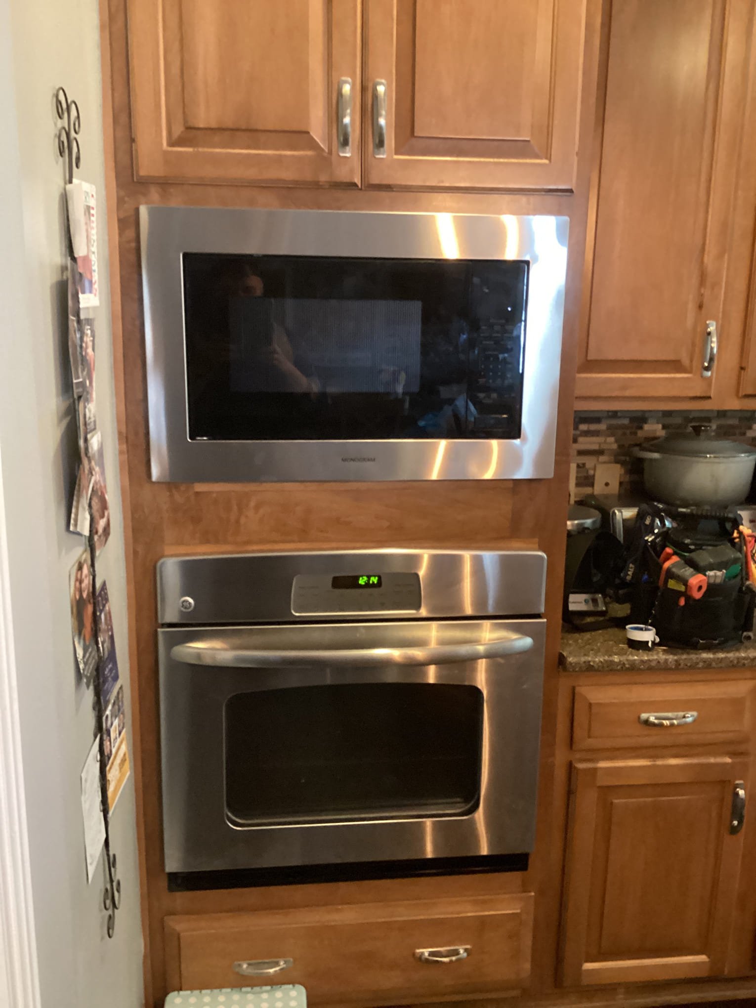 I was called to a customer's home to install a new microwave. I arrived at the house and removed the old microwave from the wall. I then installed the new microwave and connected it to the power source. I tested the microwave to ensure it was working properly and then cleaned up the work area. The customer was very pleased with the work and thanked me for my help.
