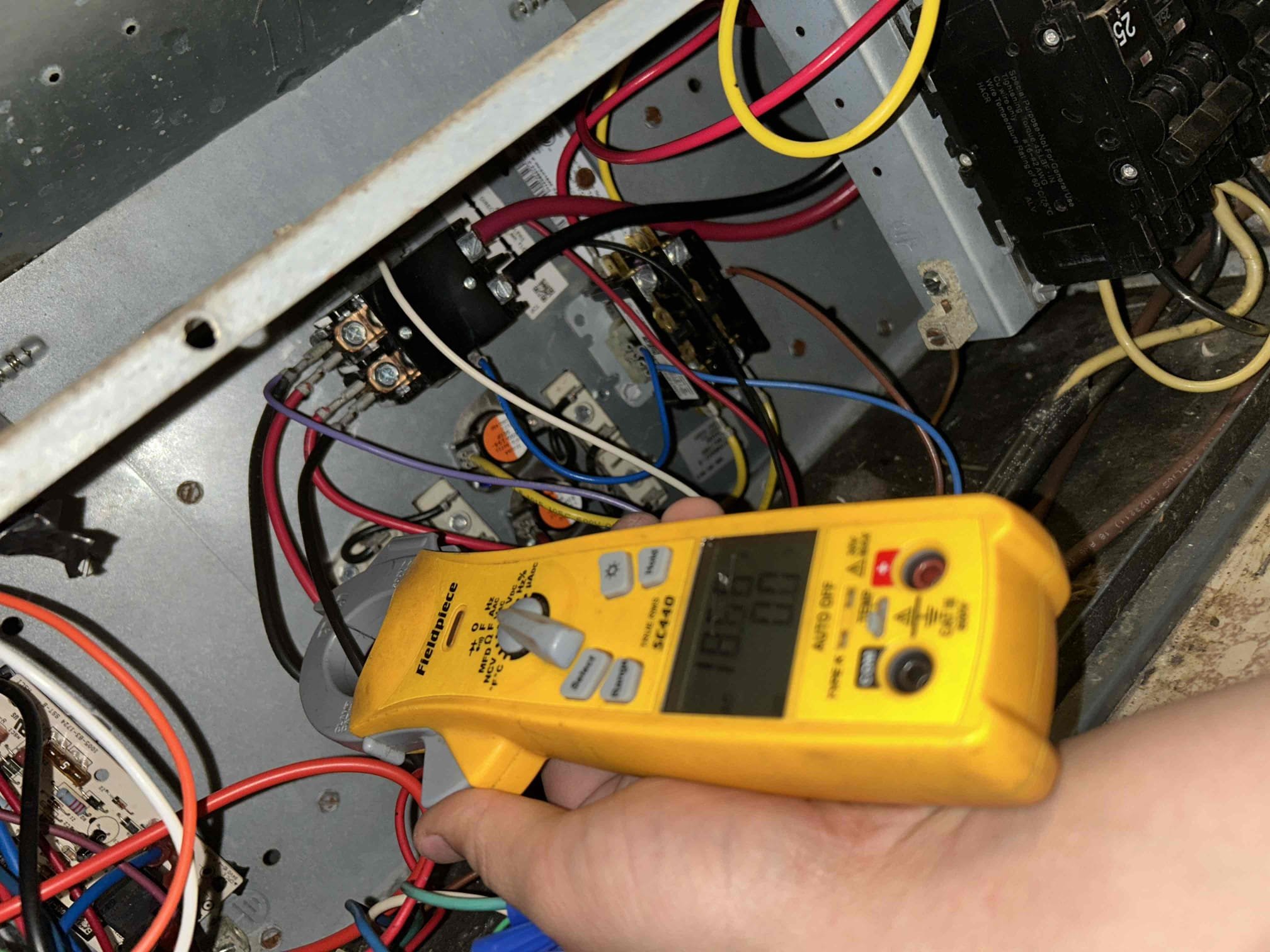 I completed an electric furnace maintenance job today. The unit checked out good with minimal concerns. I found an issue with the electric strip 2 & 3, which may have low ohms. I will need to check it further to determine the exact issue.