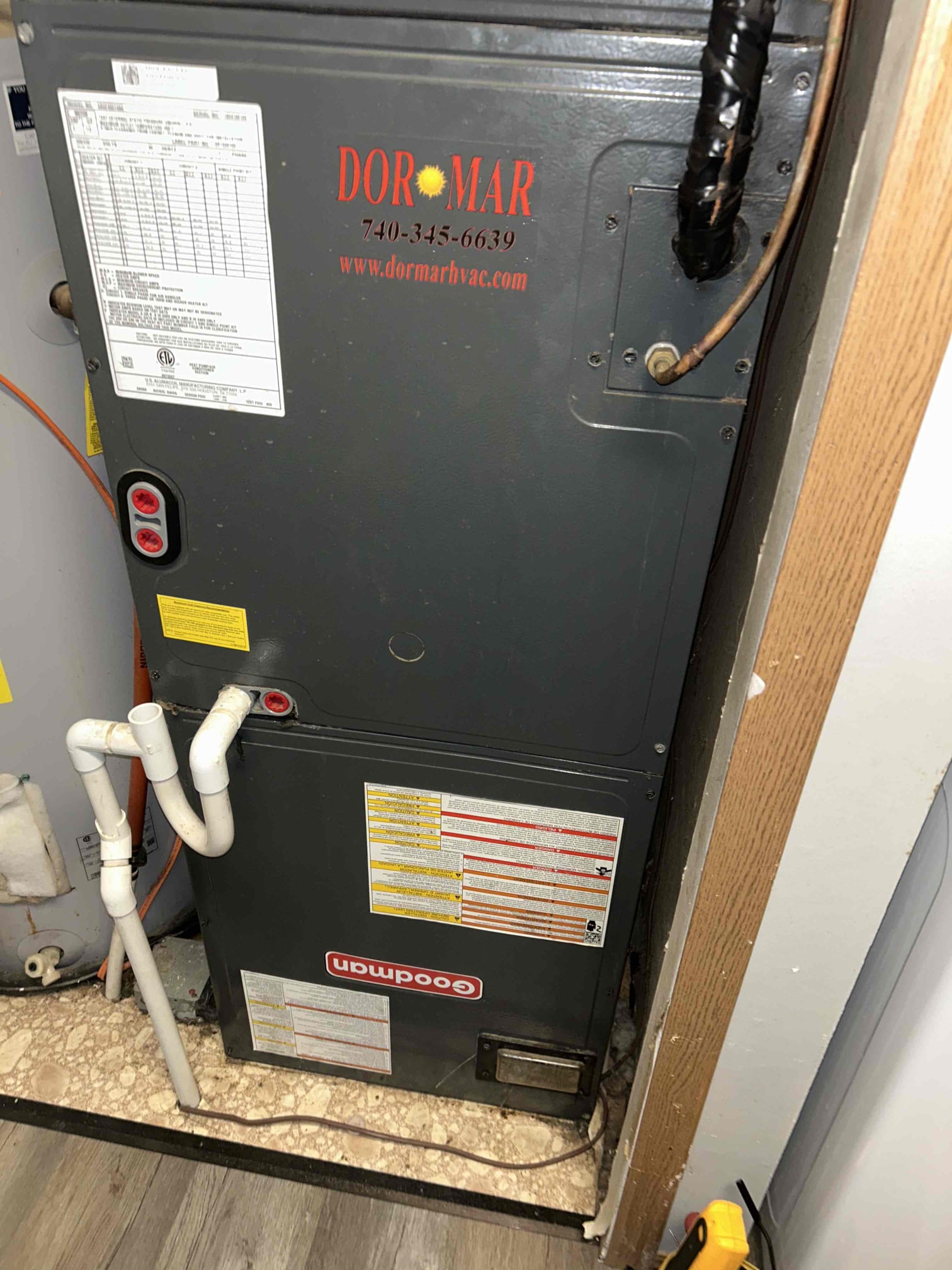 I completed an electric furnace maintenance job today. The unit checked out good with minimal concerns. I found an issue with the electric strip 2 & 3, which may have low ohms. I will need to check it further to determine the exact issue.