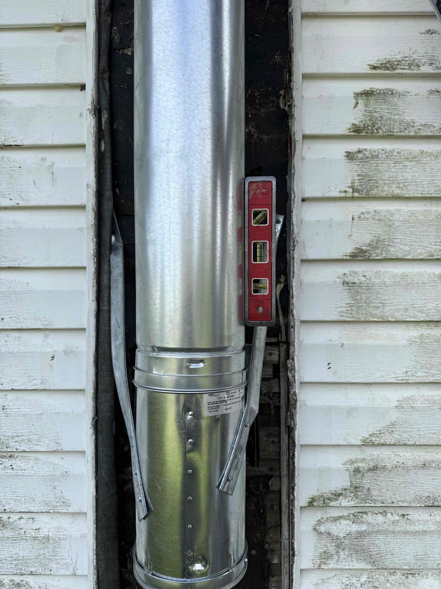 This is a detailed estimate for the installation of a new B vent system for a fuel oil furnace. The vent system will be installed 4 feet above the roof line and will include a clean out tee. The estimate also includes the installation of a complete vent system that will go 4 feet above the roof line and will include a clean out tee. If you are happy with this estimate and would like to move forward with the installation, please sign and we will schedule it. Thank you, Ron.