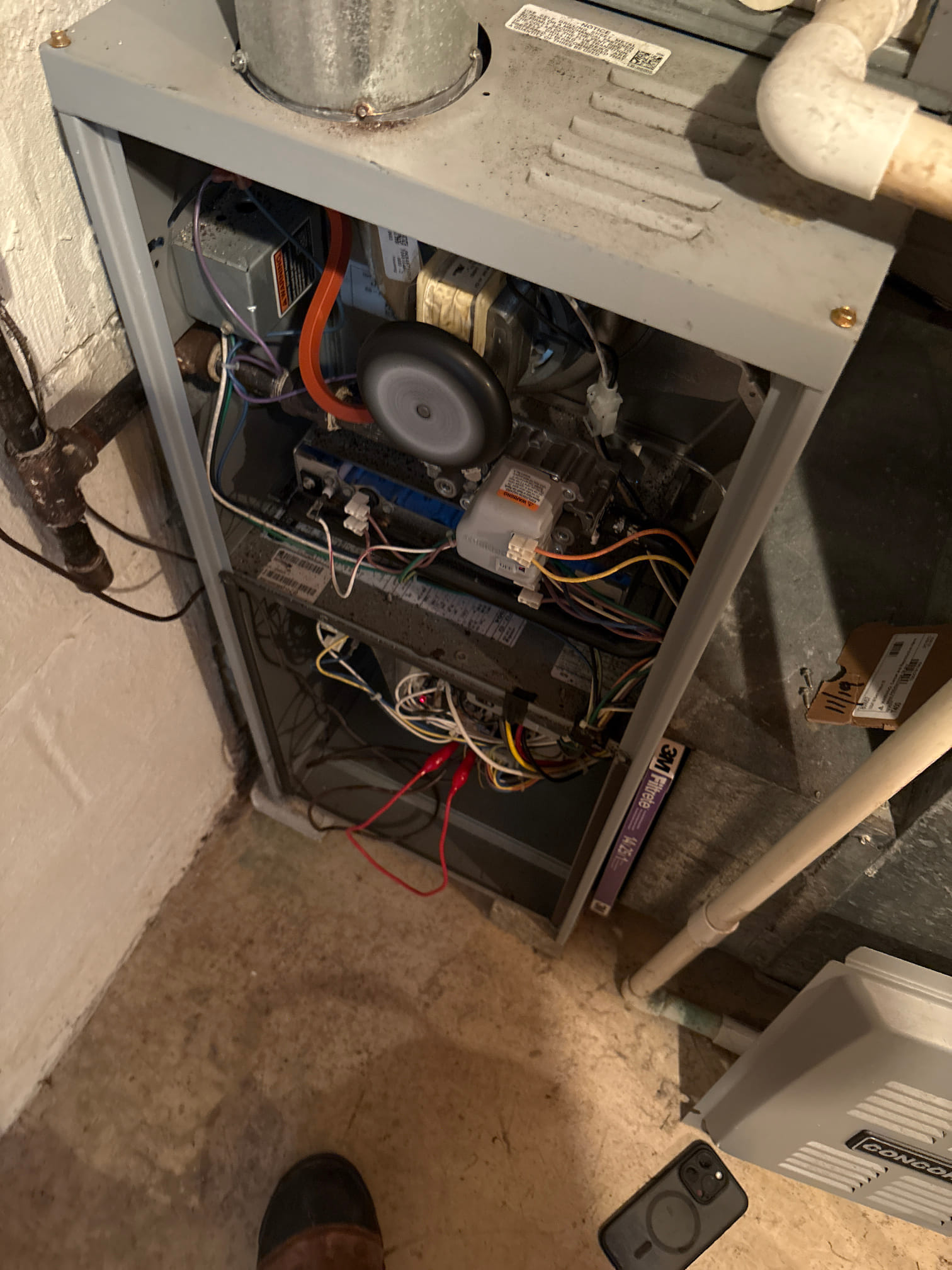 I arrived at the client's home and performed a routine maintenance check on their heating system. I ran the unit in heat gas and then shut it off. I checked the flame sensor and cleaned it if necessary. I turned the unit back into heating mode, and the system ran properly.