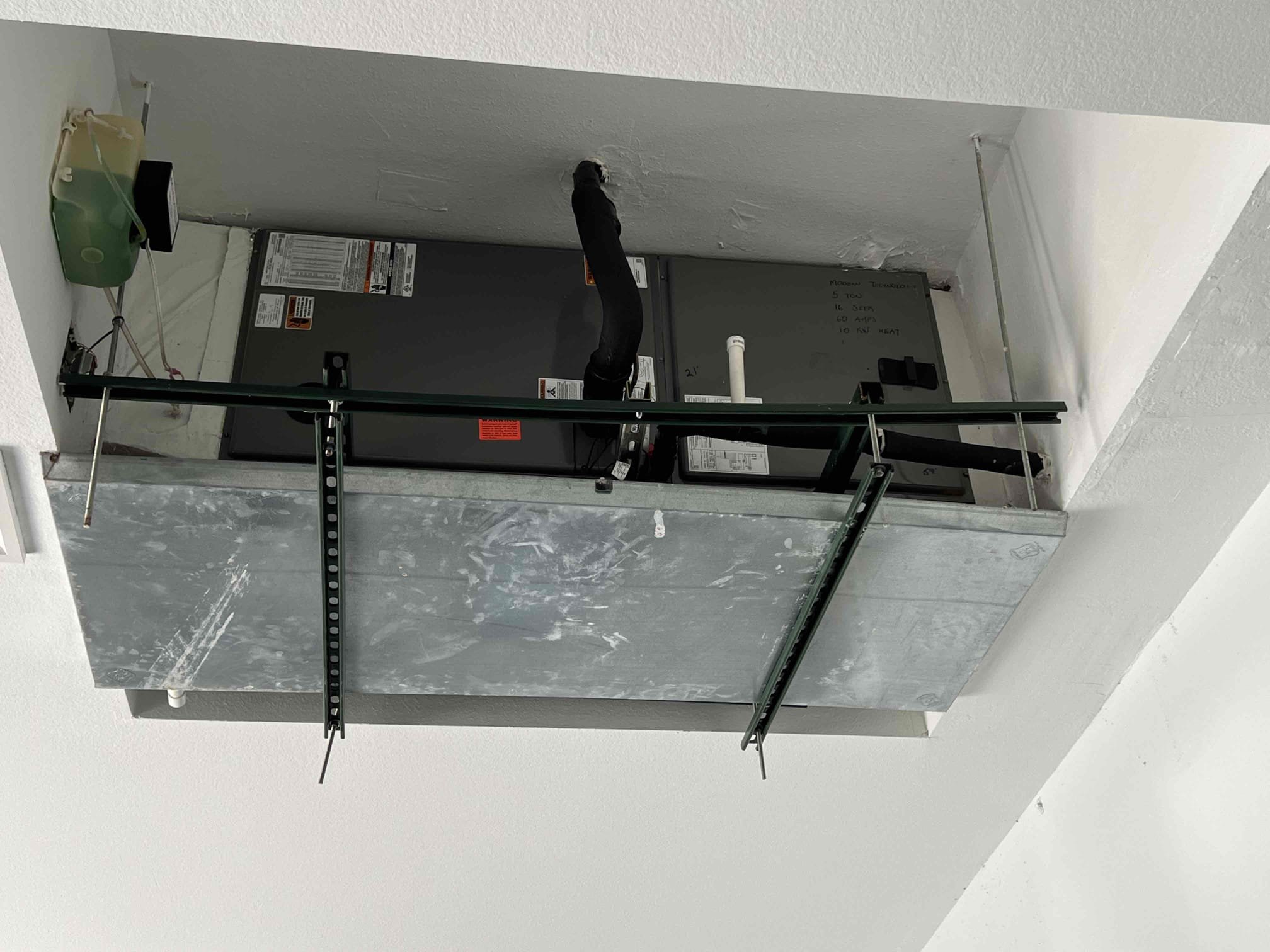 I was called to a home to clear a drain trap that was 80% clogged. I used a drain snake to clear the clog and then replaced the filters as the customer requested. I also checked the operation of the system and found that it was cooling properly.