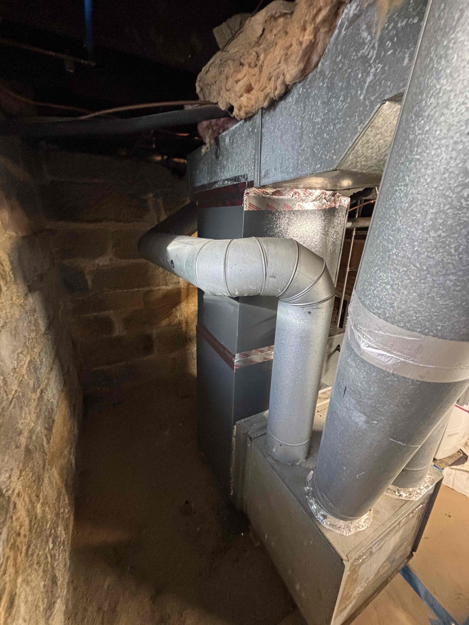 I installed a new furnace and coil in Randall Adkins's home. The job was done in two parts, with the furnace and coil installed on the first day and the humidifier and outdoor condensers installed on the second day. The humidifier and outdoor condensers were not installed because Randall Adkins requested that I come back to do them.