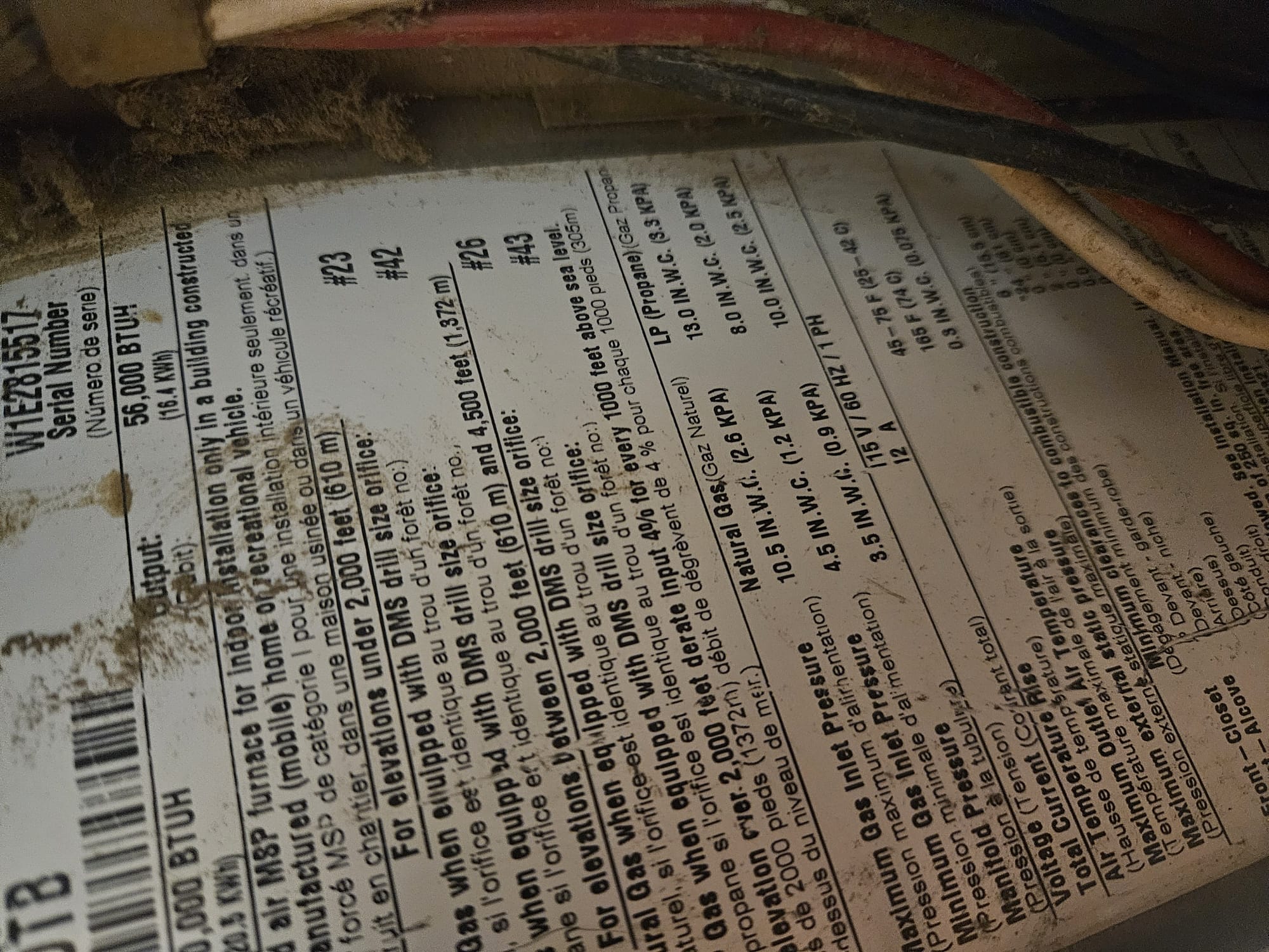I was called to a home in the city to replace the inducer motor for a furnace. Upon arrival, I found that the furnace was still set up for natural gas and needed to be converted to LP parts. I replaced the motor and tested the heating, but the flame was extremely weak. I requested a request for conversion and filled it out.