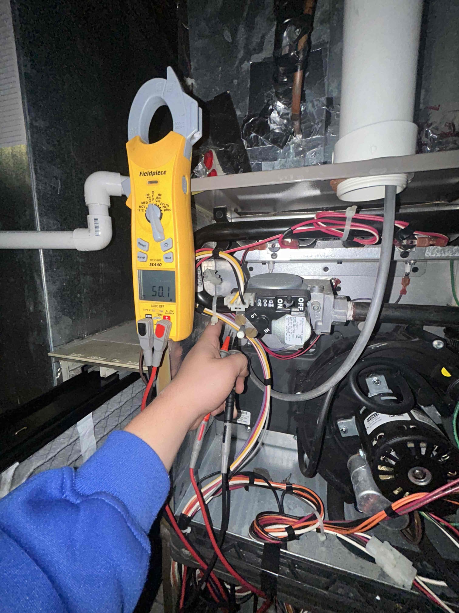 I completed a furnace maintenance service for a customer. I checked the air filter, swapped it out for a clean one, and checked the flame sensor. I also cleaned the flame sensor and verified that the igniter had good resistance. The system was producing a good heat temperature, allowing the customer's home to achieve the desired climate.