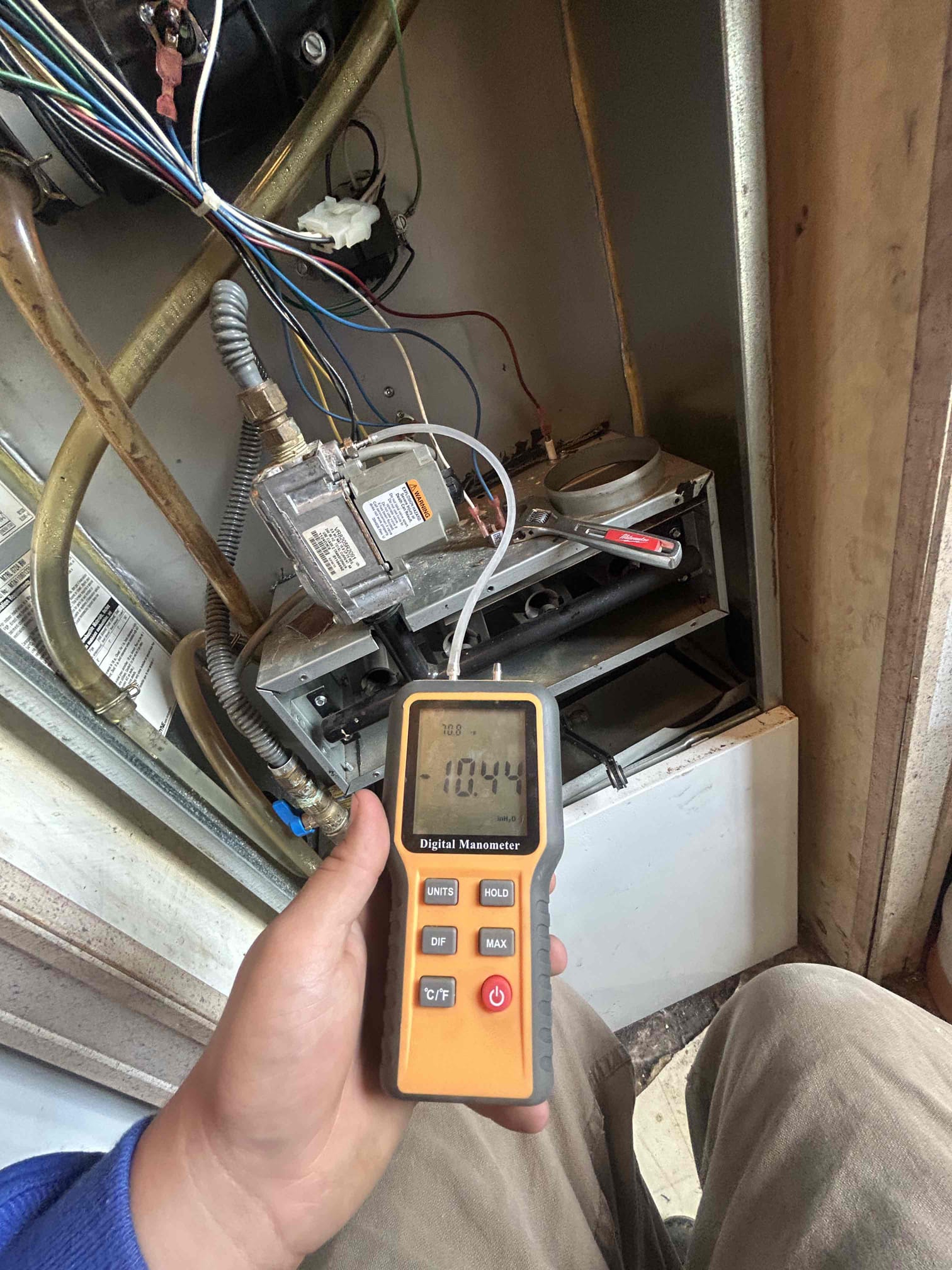 I am a highly skilled and experienced home service professional. I recently completed a job where I diagnosed a problem with a propane furnace. The furnace had a secondary heat exchanger that was clogged, preventing proper negative pressure from being pulled through the system. This caused some of the burner reports to fail. The client stated that he would likely repair the furnace himself, as he had experience as a maintenance man.