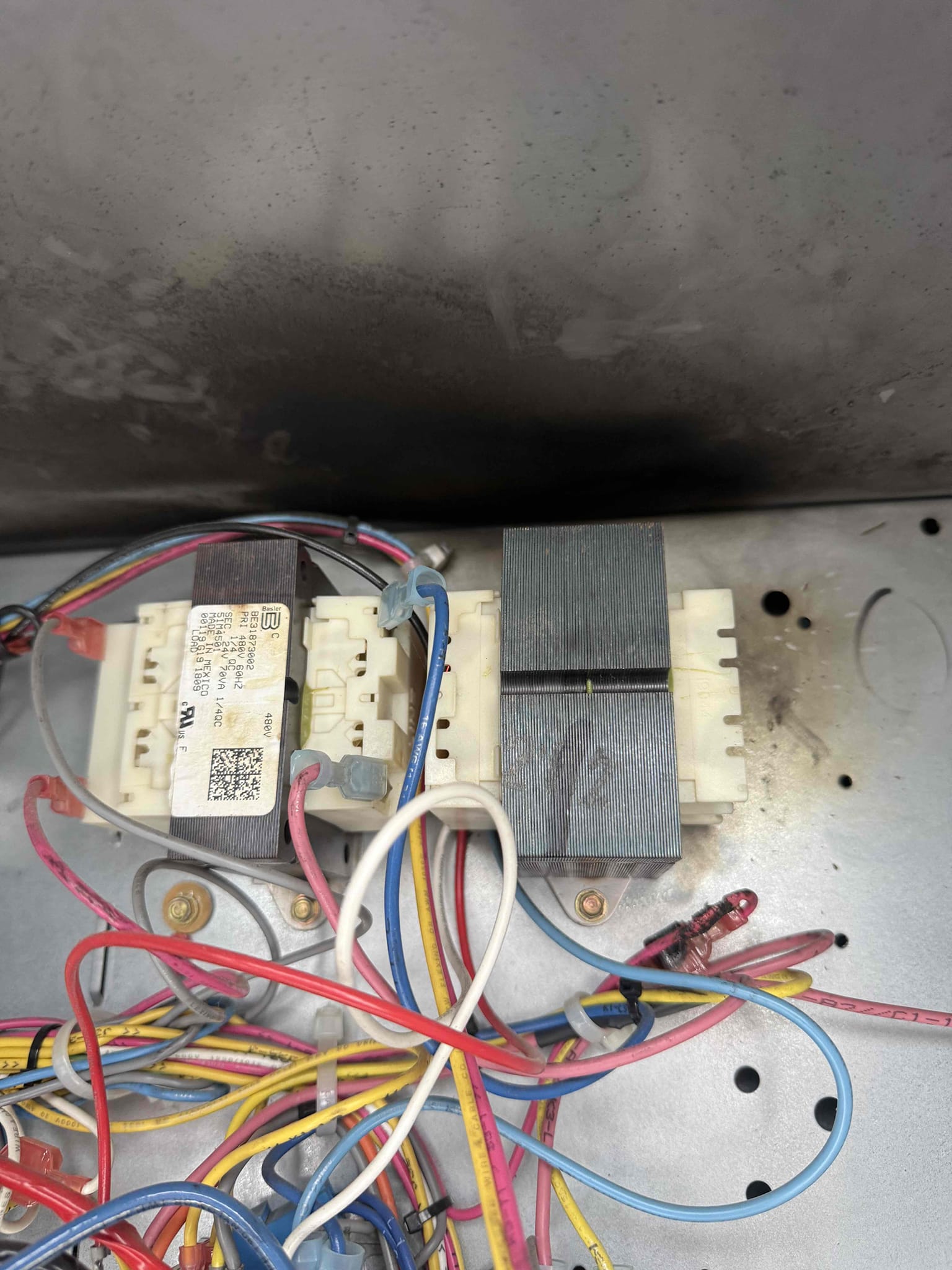 I am a highly skilled and experienced home service professional. I recently completed a job for a client who had a no-heat issue in their rear offices. The thermostat wire had shorted out and popped the transformer. I found a couple of good wires to get the heat working, but the AC needed to be replaced for it to work. I scheduled a time and material job with the client for the next couple of weeks when we had a dry, warmer day. The job required two technicians and took roughly two hours to complete.