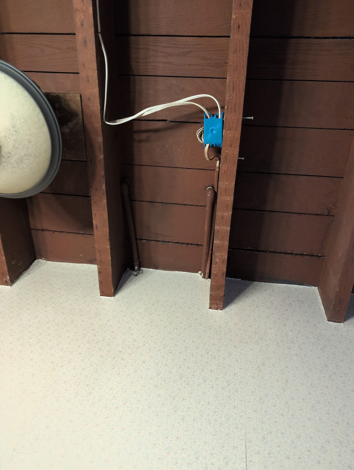 I went to the client's home to provide an estimate for installing shut-offs to drain the upstairs bathrooms. The client has three bathrooms in total, two of which are on the second floor. The client does not want us to cut the drywall, but we will if necessary. I found two water lines that go directly to the second floor, but I'm not sure if they will shut off the entire water supply. The home was built in the mid-to-late 1800s, and there is barely any insulation on the second floor. The water lines are CPVC, but there are copper lines on the outer wall. I gave a quote to install two shut-offs and a drain tube into a shower. The client will discuss with someone before moving forward.