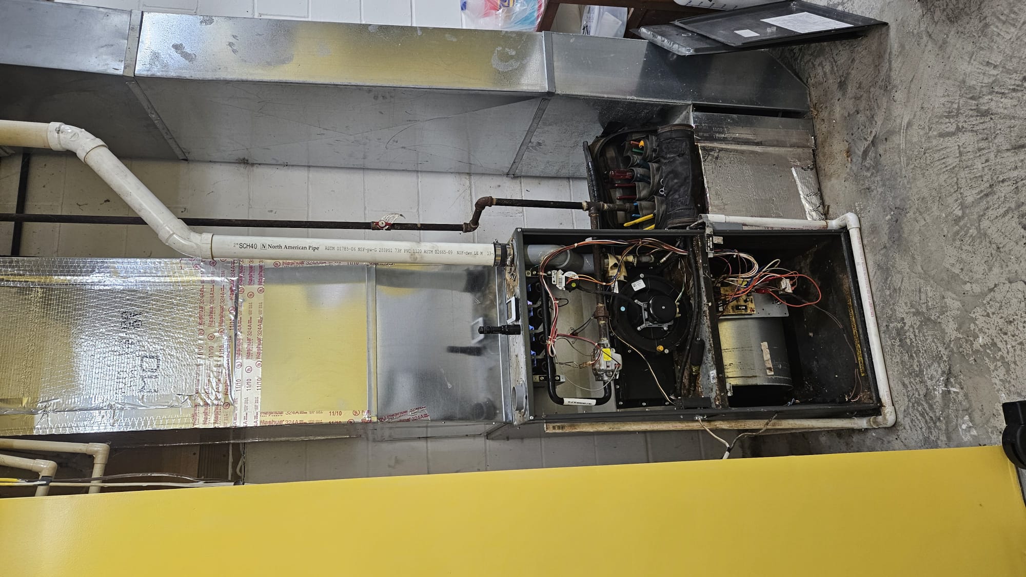 The furnace had a lot of corrosion in the cabinet from mice. The burners were also corroded, affecting the flame spread on ignition. I recommended replacing the furnace due to the overall condition and having the ductwork cleaned.