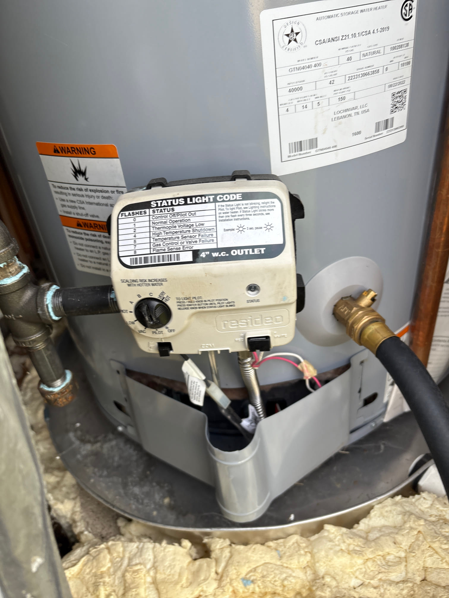 I arrived at the customer's home and performed water tank maintenance. I inspected the tank for any signs of damage or leaks and replaced the anode rod if necessary. I also checked the pressure relief valve and tested the temperature and pressure relief system. Finally, I flushed the tank and filled it with fresh water to ensure proper operation.