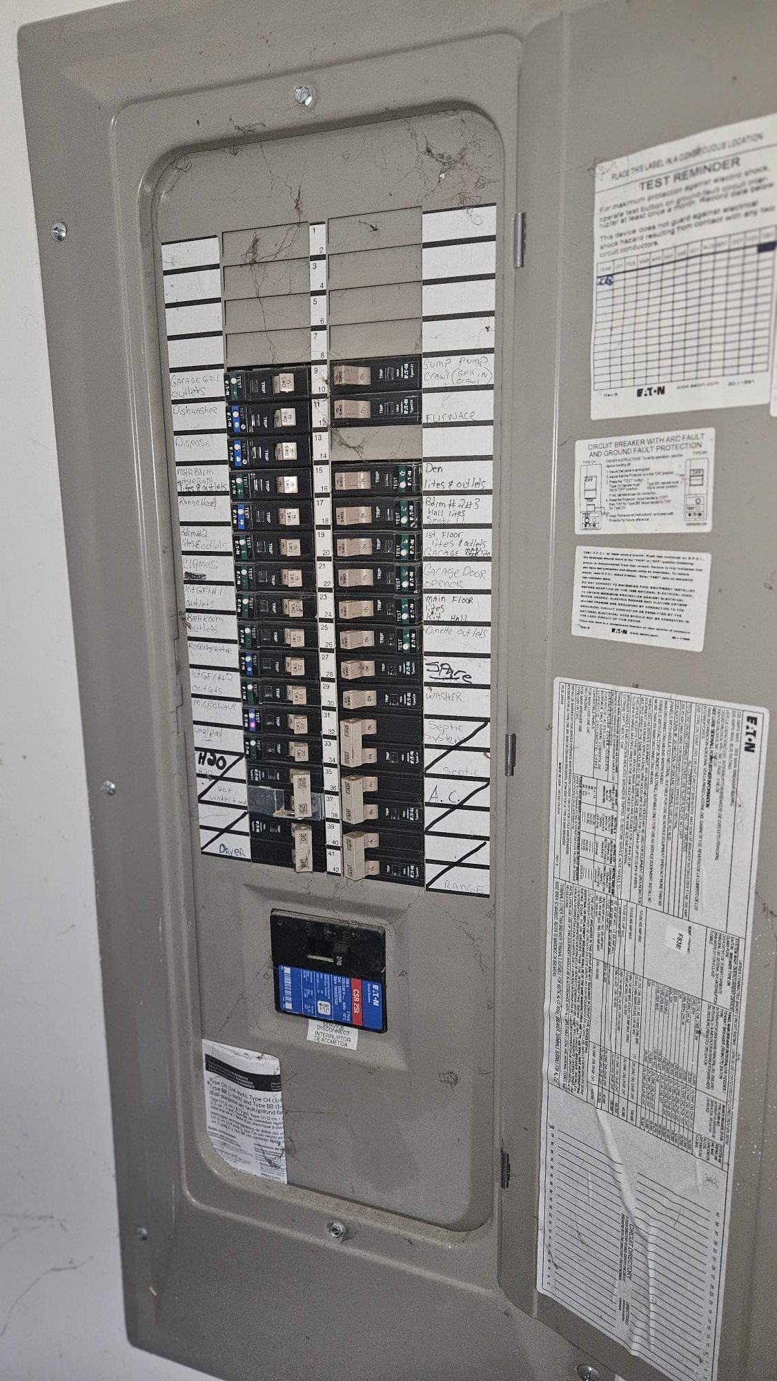 The furnace is working great. The customer would like to replace the 2-piece flue pipe with a single pipe passing through the cabinet. The customer would also like an estimate to replace the arc fault breakers in the panel.