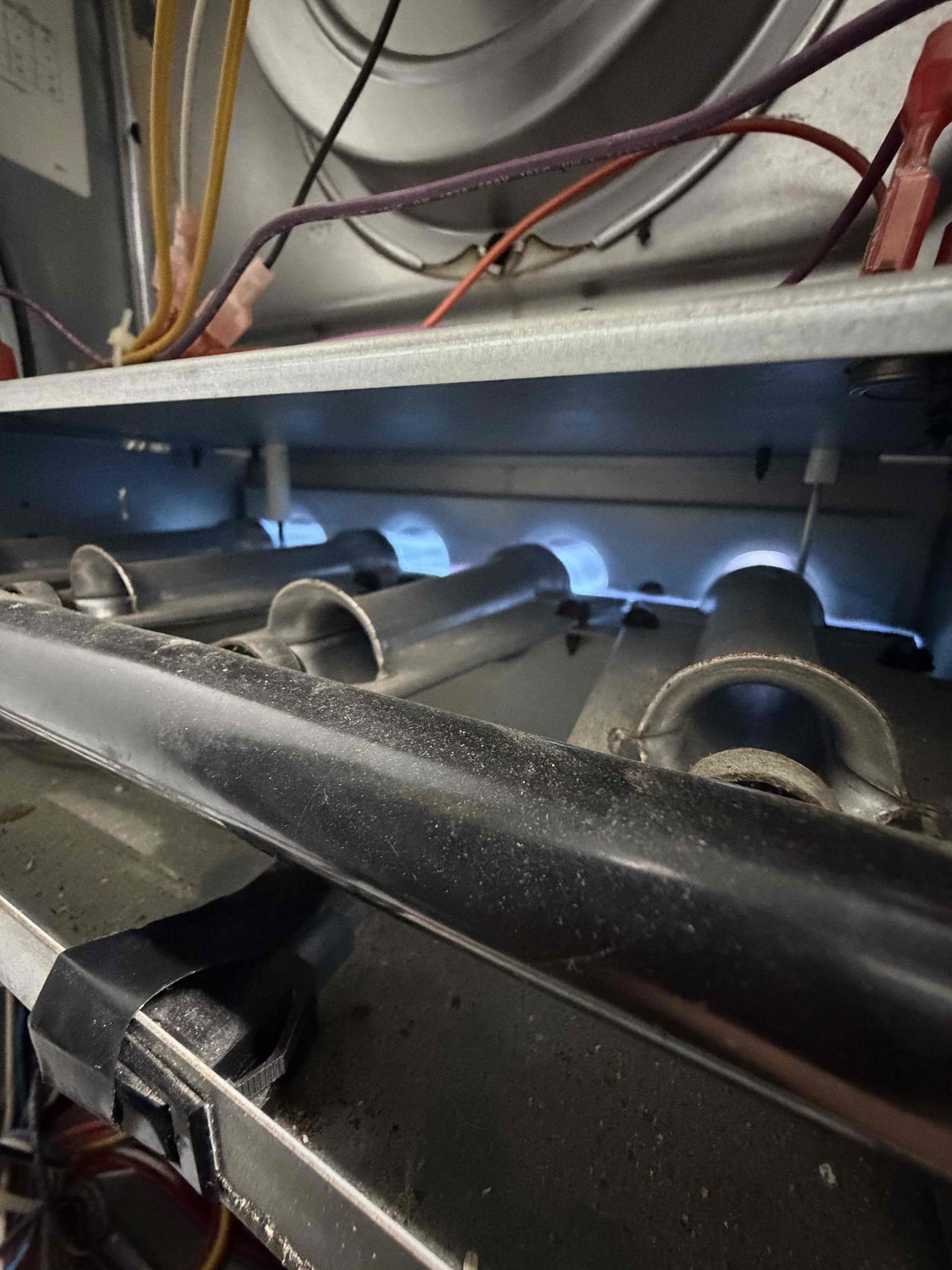 I completed a furnace inspection today, checking the air filter and recommending a change out as soon as possible. I also checked the resistance across the ignition system, which came back good. I noticed some carbon buildup on the flame rod, so I cleaned it off to ensure efficient operation. I verified the good operation of the gas valve and adequate heat being added to the air. There were no concerns with the system's operation.