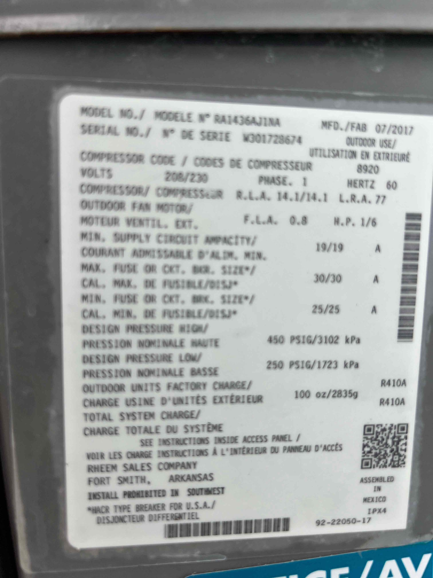 I am a highly skilled and experienced home service professional. I recently completed a job installing a new condensing coil, line dryer, and 6.25lbs of refrigerant. The Rheem warranty will cover the $1500.00 coil but does not cover labor, line dryer, or refrigerant. I installed the new coil and compressor and will return the parts for warranty when I get a chance.